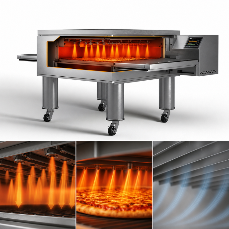 Product image #4 for Middleby Marshall X55GWB Energy Management Wide-Belt Gas Conveyor Oven, 55-Inch Chamber
