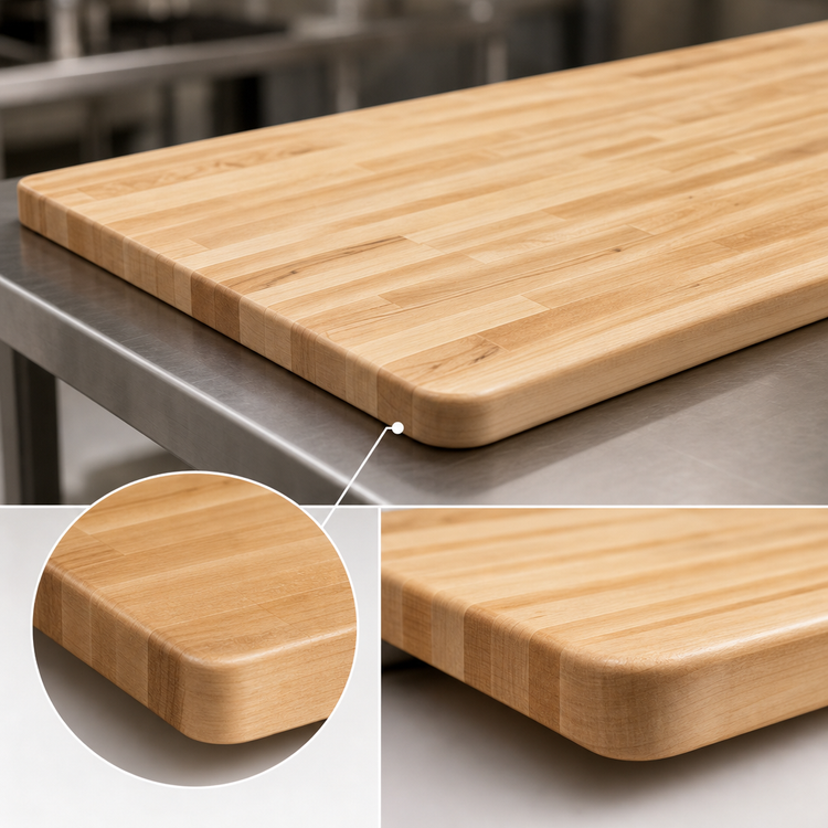 Product image #4 for Boos Block 96" x 25" x 1-1/2" Blended Edge Grain Maple Kitchen Countertop