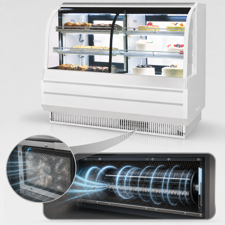 Product image #5 for Turbo Air 60-1/2 Inch Curved Glass Self-Contained Combination Bakery Display Case with Refrigerated and Dry Sections