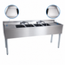 Thumbnail image #4 for BK Resources Slim-Line 4-Compartment Underbar Sink with Dual Drainboards and Faucets, 72 Inch Wide