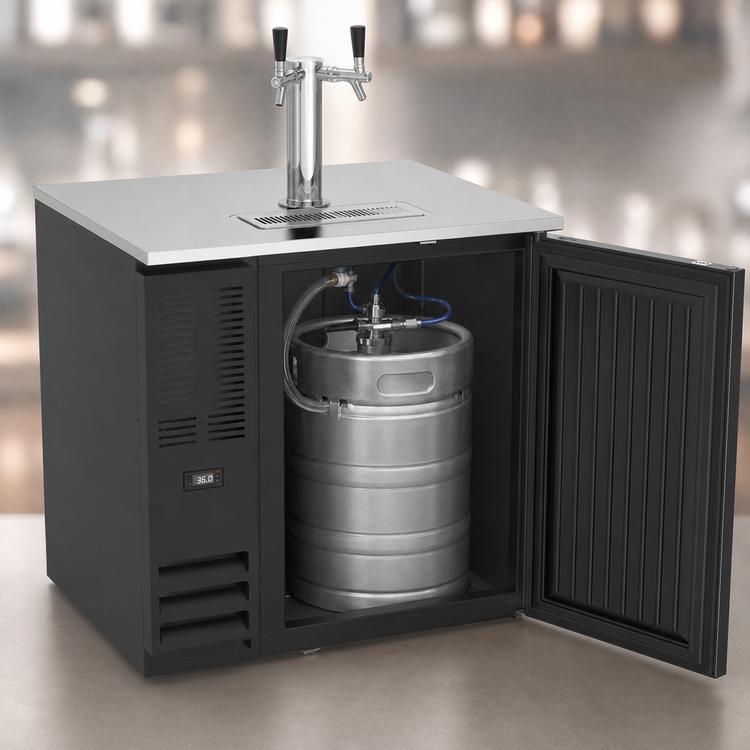 Product image #4 for Beverage-Air DD36HC-B 36-Inch Direct Draw Beer Dispenser with Solid Door, Single Tower and Dual Faucets
