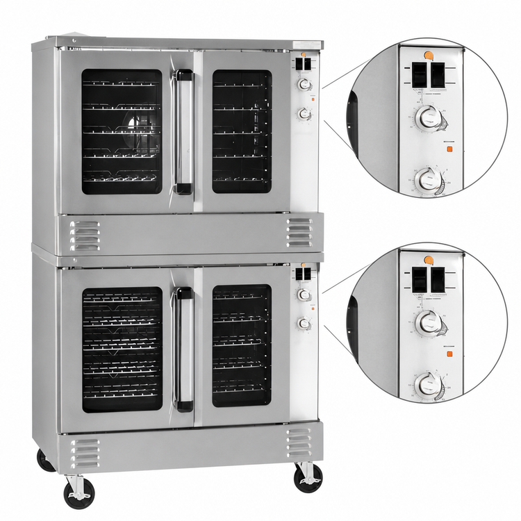 Product image #4 for Southbend Platinum Full-Size Double Deck Gas Convection Oven, Standard Depth, Solid State Controls, Dependent Glass Doors, 50,000 BTU Per Deck