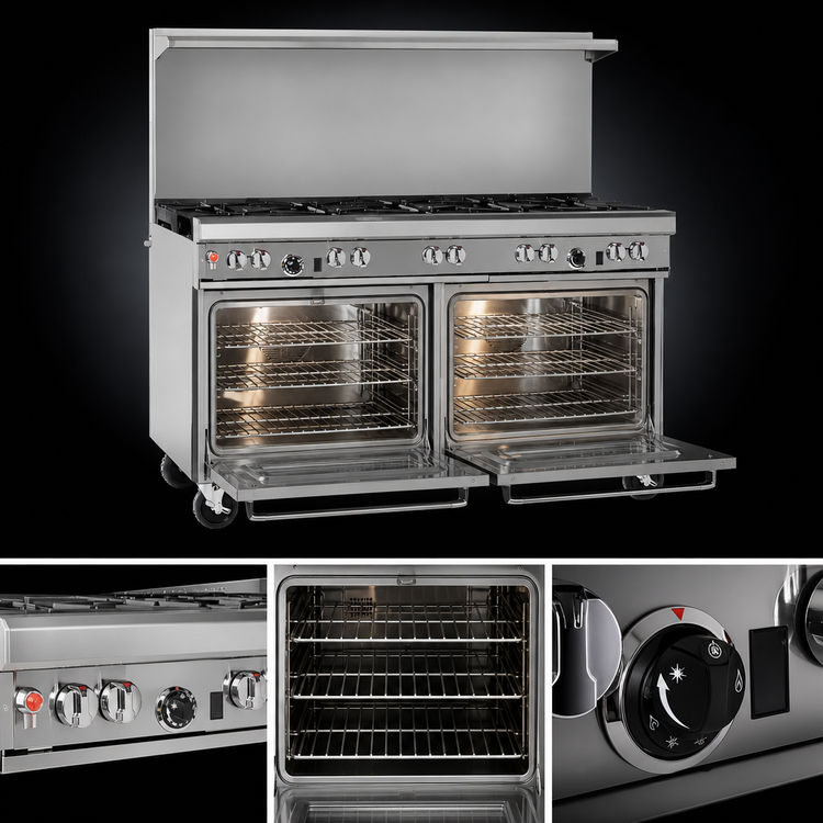 Product image #4 for Southbend Ultimate 60-Inch Gas Restaurant Range with 2 Star/Sauté Burners, 48-Inch Griddle and 2 Convection Ovens