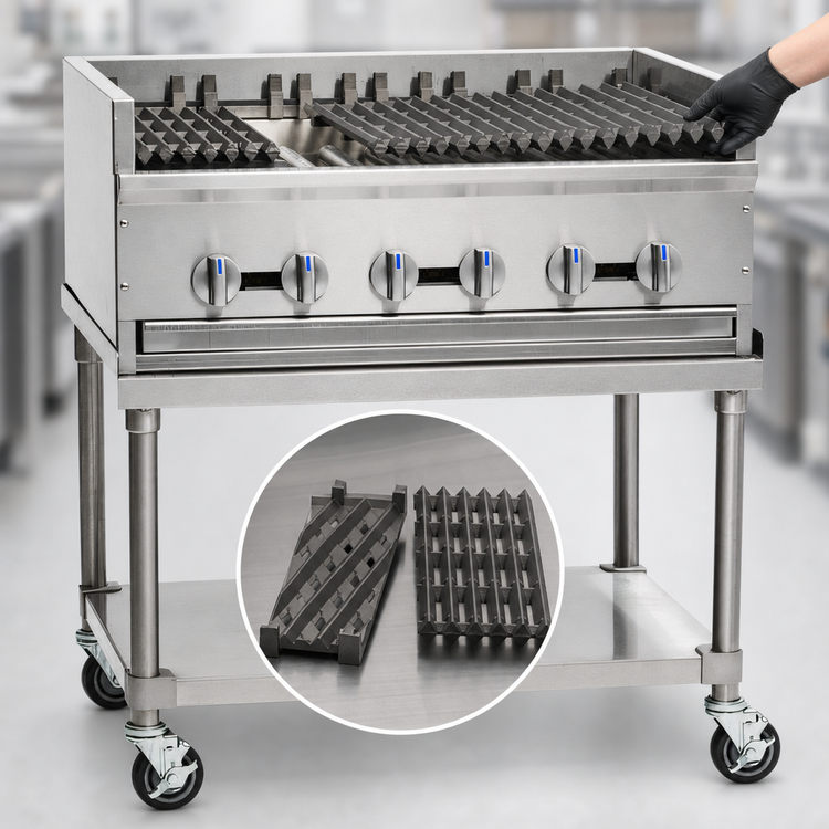 Product image #4 for Pro Series 48-Inch Gas Countertop Radiant Charbroiler with 8 Stainless Steel Burners