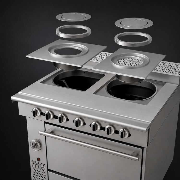 Product image #4 for Garland Cuisine Series 36-Inch Natural Gas Heavy-Duty Range with 2 Front-Fired Hot Tops and Standard Oven