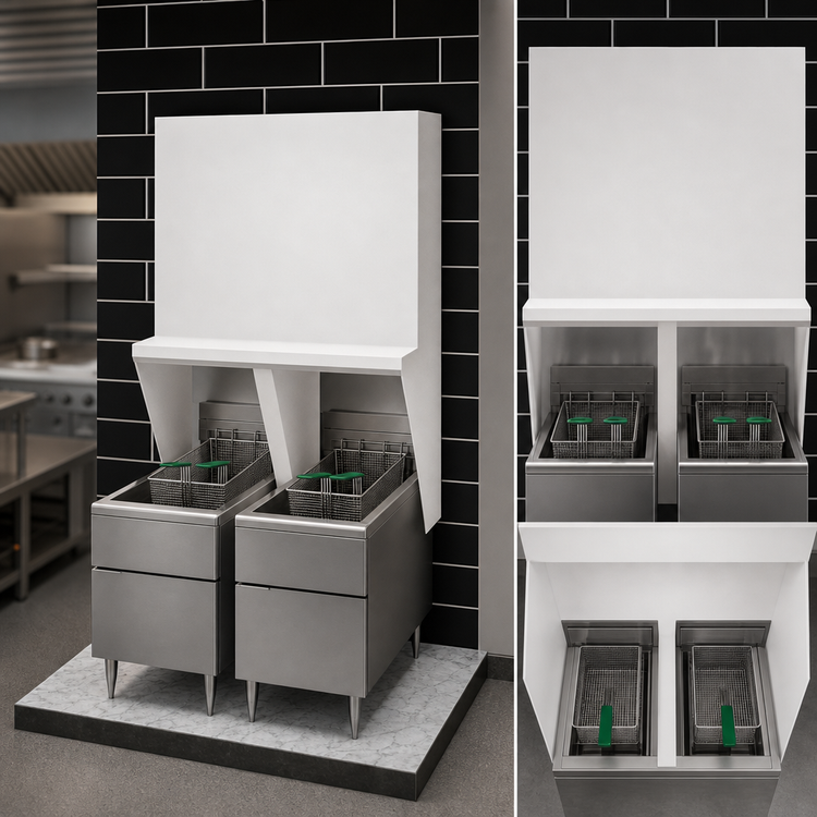 Product image #5 for SimpleSpec Type I Wall-Mounted Fryer Hood System for 2 Fryers, 36 x 31 x 42 Inches