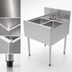 Thumbnail image #5 for Top Shelf TSF24M2 Two-Compartment Stainless Steel Underbar Sink Unit with Backsplash, 24 x 24 Inches