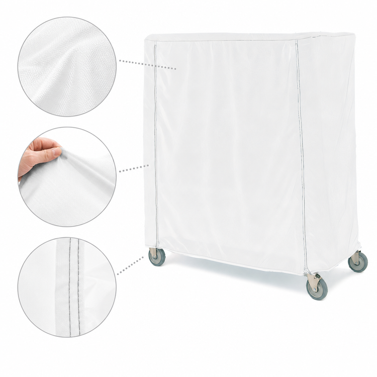 Product image #4 for Metro Queen Mary/Banquet Cart Cover, 36 x 24 x 54 Inch, White, Uncoated Knitted Polyester