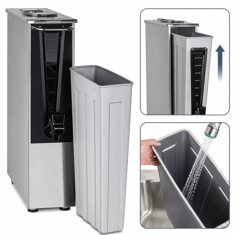 Product image #4 for BUNN TD3T-N Tower Iced Tea/Coffee Dispenser with Brew-Through Lid, 448 oz., Stainless Steel