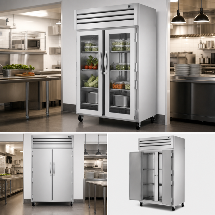 Product image #4 for True Spec Series Two-Section Pass-Thru Reach-In Refrigerator with Glass Front Doors and Solid Rear Doors