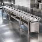 Thumbnail image #4 for Dinex DXIESR12 12 ft Stainless Steel PVC Roller Tray Make-Up Conveyor