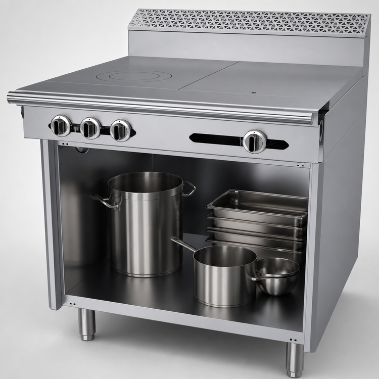Product image #4 for Garland Cuisine Series Heavy Duty 36-Inch Gas Combination Top Range with Storage Base