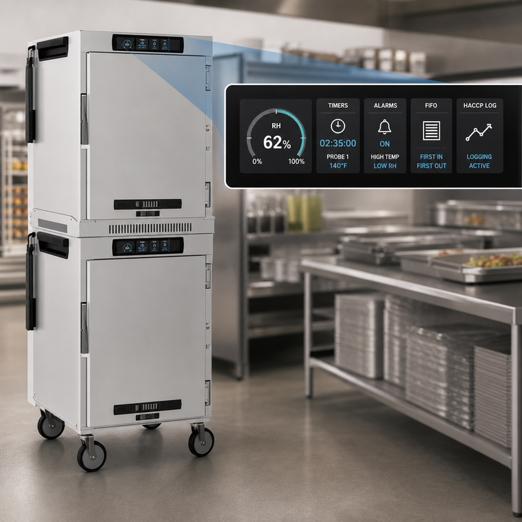 Product image #4 for Metro HotBlox™ Wide 16-Pan Dual-Cavity Pass-Thru Insulated Holding Cabinet with Digital Touchscreen and Solid Doors