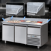 Thumbnail image #4 for 65.5-Inch Wide Two-Section Refrigerated Pizza Prep Table with Granite Work Surface and Self-Closing Doors