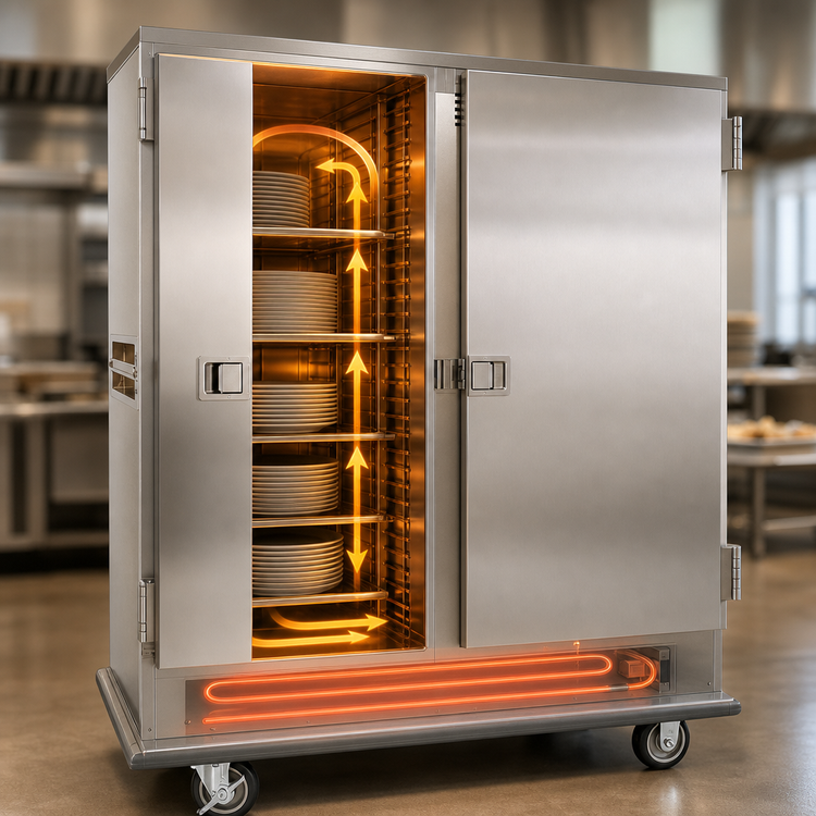 Product image #4 for Cres Cor Insulated Mobile Heated Banquet Holding Cabinet, Double Door, Stainless Steel, 150 Covered Plate Capacity
