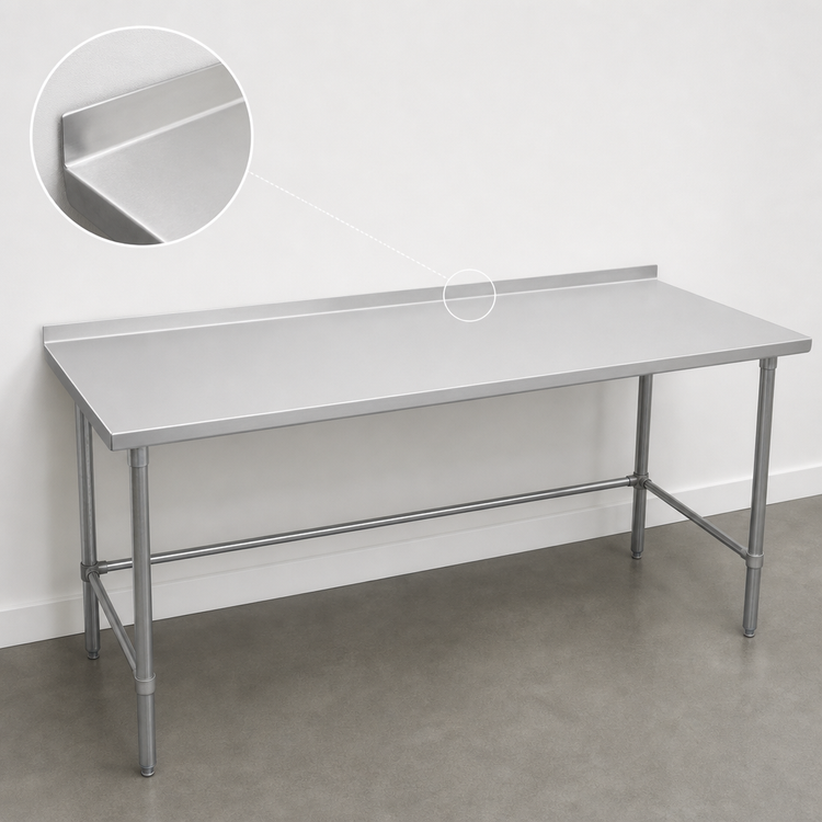 Product image #4 for John Boos Stallion 144-Inch x 24-Inch Stainless Steel Work Table with 1-1/2-Inch Rear Up-Turn