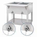 Thumbnail image #4 for Duke Manufacturing Aerohot E302SW Electric Hot Food Station, 2 Sealed 12 x 20 in Wells, Stainless Steel, Open Base, Carving Board