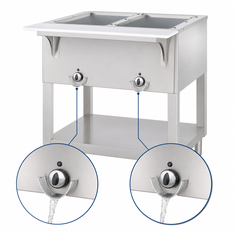 Product image #4 for Aerohot Electric Hot Food Station with 2 Sealed Wells, Open Base and Carving Board