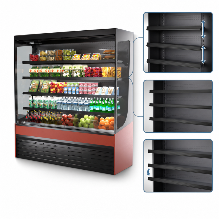 Product image #4 for Federal Industries Vision Series VRSL7278S Slim-Line Self-Serve Refrigerated Display Case, 72" W x 24" D x 78" H