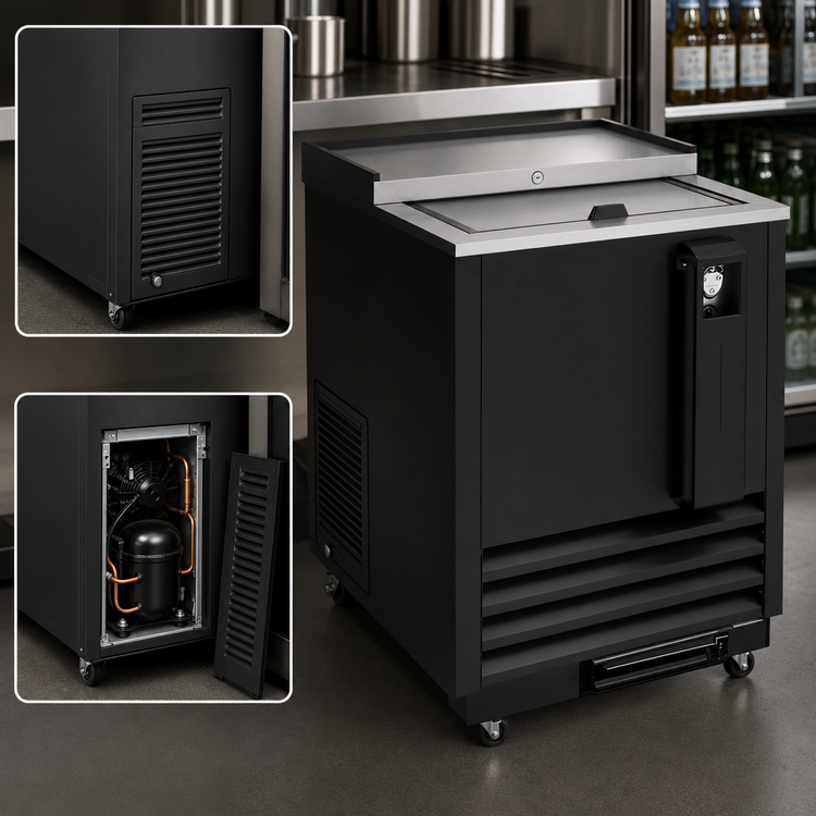 Product image #4 for Turbo Air Super Deluxe 24-Inch Black Single Sliding Door Bottle Cooler with Self-Cleaning Condenser