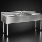 Thumbnail image #4 for Eagle Group 2200 Series B6C-4-22 Four-Compartment Underbar Sink Unit, 72-Inch, 304 Stainless Steel, Left & Right Drainboards