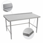 Thumbnail image #4 for John Boos Stallion ST6R1.5-2484SBK Stainless Steel Work Table, 84 x 24 in, 16-Gauge Type 300 Top, 1-1/2 in Rear Backsplash