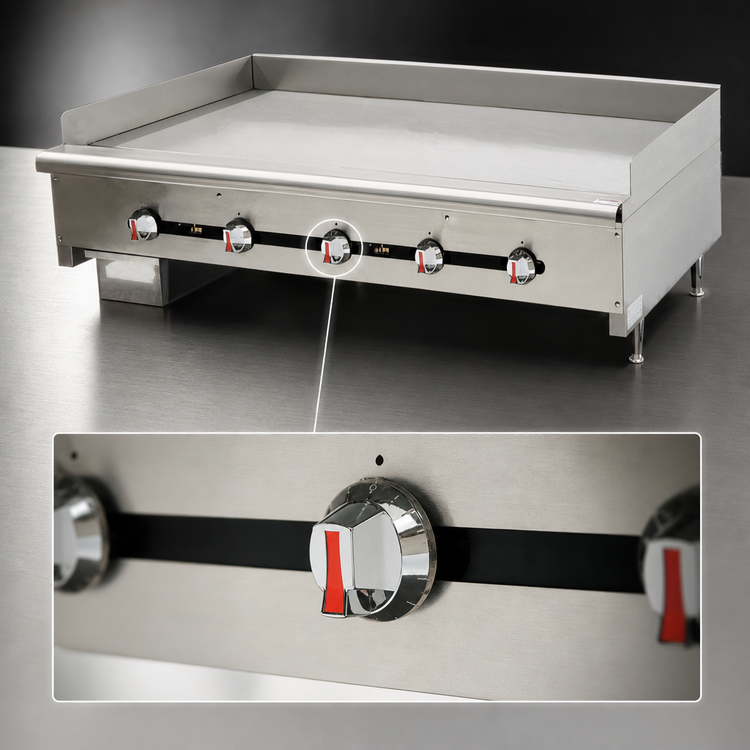 Product image #4 for Comstock-Castle 60-Inch Countertop Gas Griddle with 24-Inch Deep Smooth Steel Plate and Thermostatic Controls