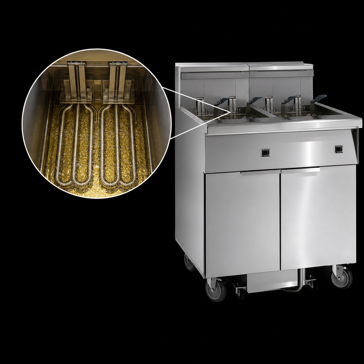 Product image #4 for Imperial IFSSP450ET 4-Battery 50 lb. Electric Floor Model Fryer with Built-In Filter System