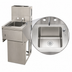 Thumbnail image #4 for BK Resources One-Compartment Underbar Dump Sink with 4-Inch Backsplash, Faucet, Soap Dispenser, Basket Drain and Towel Dispenser