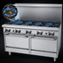 Thumbnail image #4 for Garland GF Starfire Pro 60 Inch Gas Restaurant Range with 10 Open Burners and 2 Standard Ovens
