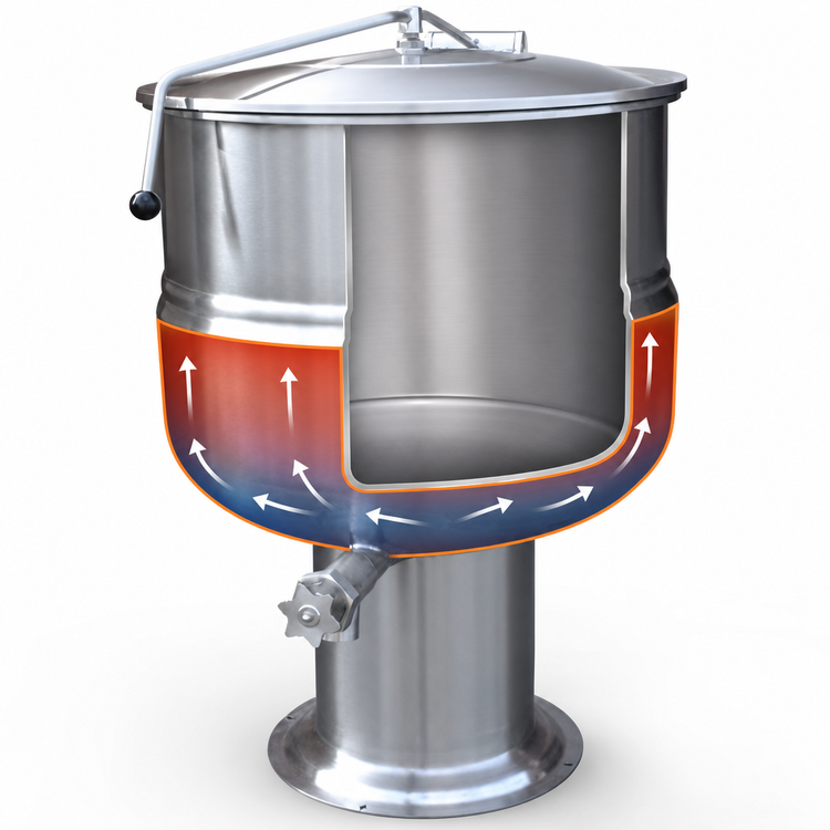 Product image #4 for Crown DP-30 30-Gallon Direct Steam Stationary Kettle with Pedestal Base
