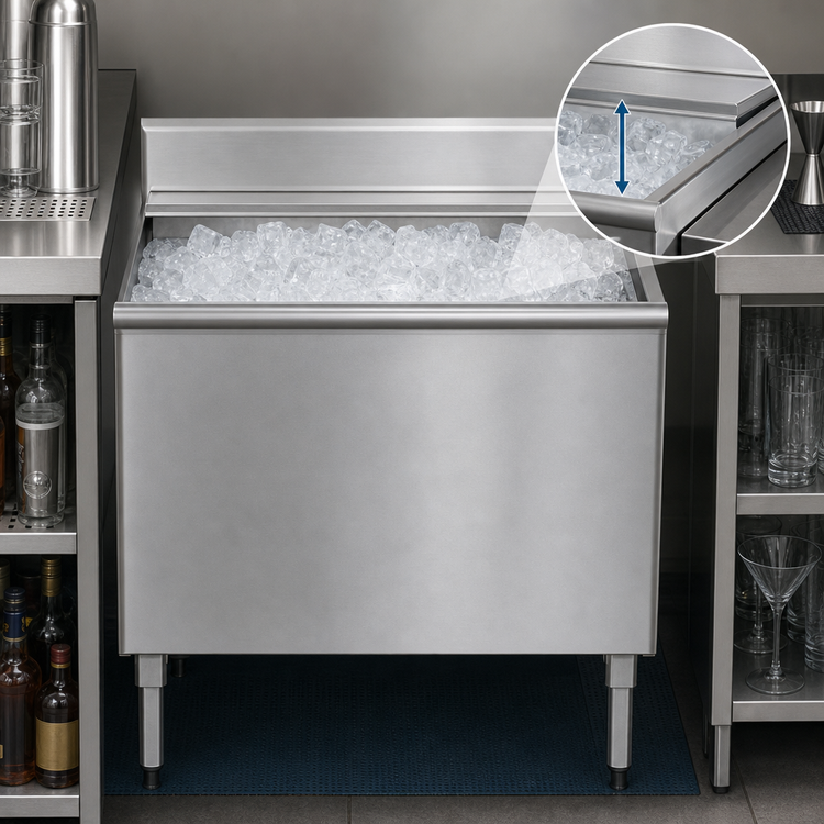 Product image #4 for Eagle Group 1800 Series 42-Inch Underbar Ice Chest with 8-Inch Deep Bin and Sealed-In 7-Circuit Cold Plate