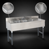 Thumbnail image #4 for Advance Tabco Special Value Series 3-Compartment Stainless Steel Bar Sink with Splash-Mounted Faucet and Dual Drainboards, 60 x 18 Inches