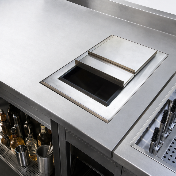 Product image #4 for BK Resources Drop-In Ice Bin with 7-Circuit Cold Plate, 34 x 20 Inch