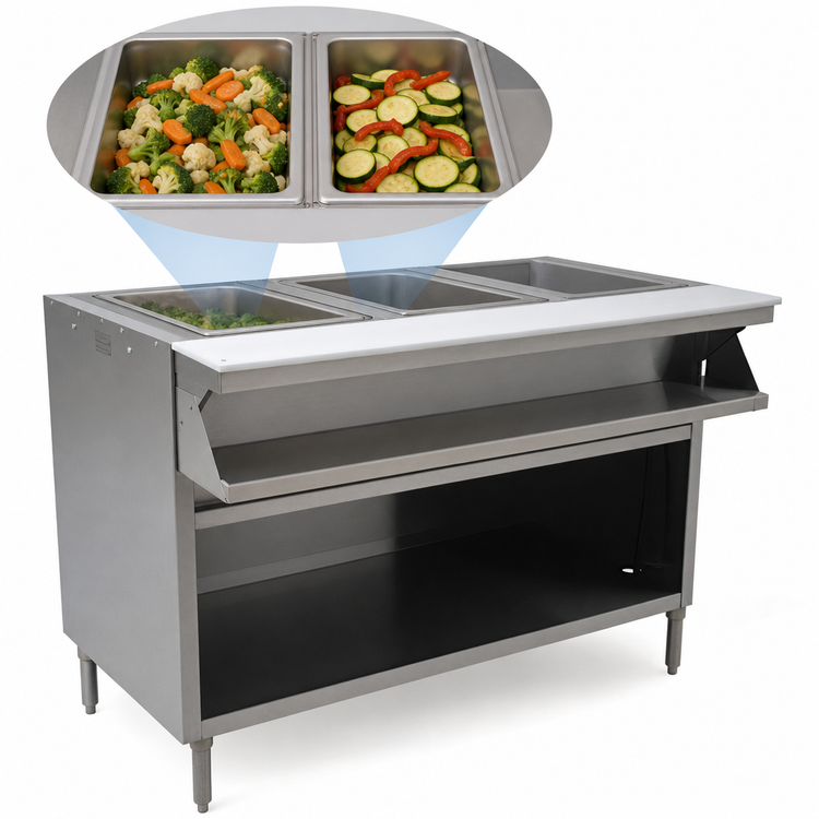 Product image #4 for Eagle Group Spec-Master Electric Sealed Well Hot Food Table with Open Front, Wet or Dry Operation, 2 Wells, 33 Inch Wide