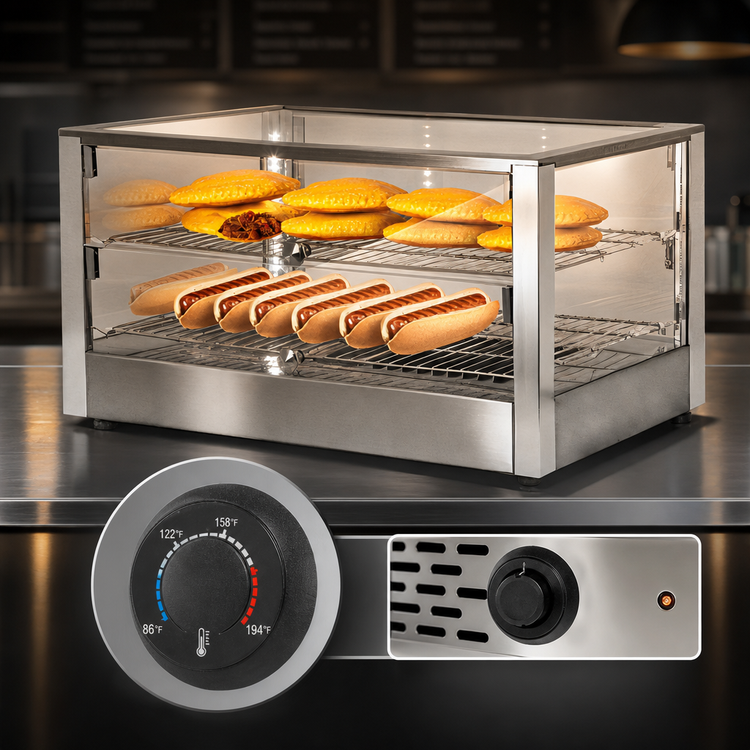 Product image #4 for Omcan Countertop Full/Self-Service Food Warmer and Display Case, 80 L, Stainless Steel, 110V