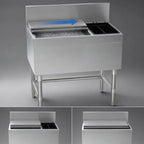 Thumbnail image #4 for Eagle Group Spec-Bar BCT48L-19 48-Inch Underbar Combo Ice Bin/Bottle Unit, 100 lb Insulated Bin, Sliding Cover, Left 6-Bottle Compartment