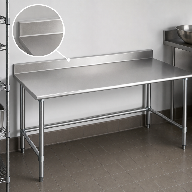 Product image #4 for Eagle Group Budget Series 84-Inch x 24-Inch Work Table with 4-1/2-Inch Backsplash