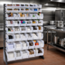 Thumbnail image #4 for Quantum Single-Sided Rail Rack with Clear Bins, 36 x 15 x 53 Inches