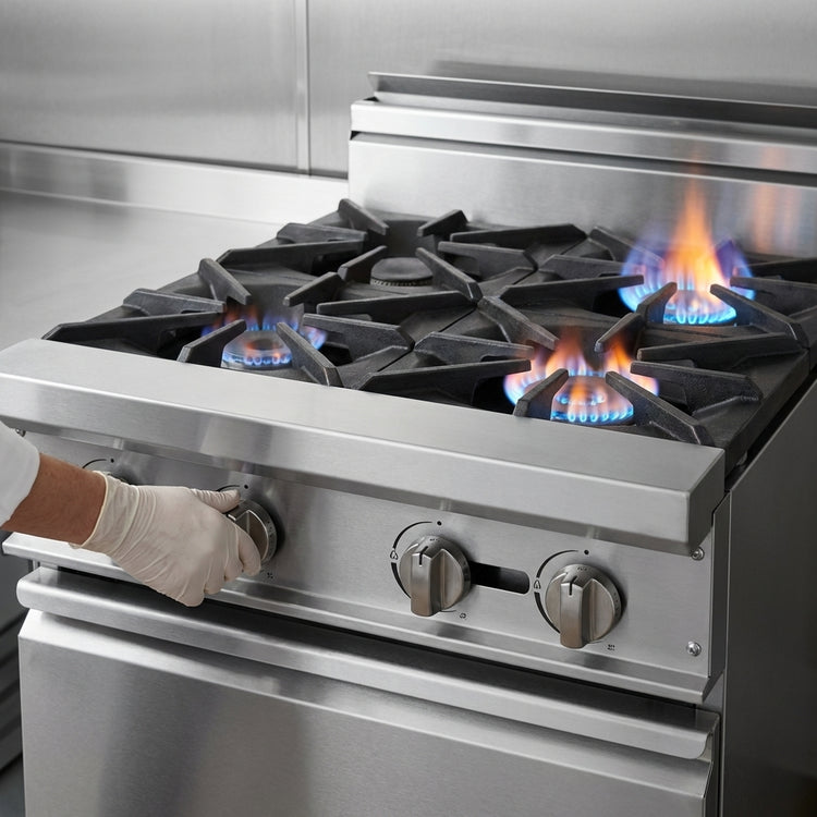 Product image #3 for Titan JTRH-4 Heavy Duty 36" 4-Burner Gas Range with Cabinet Base