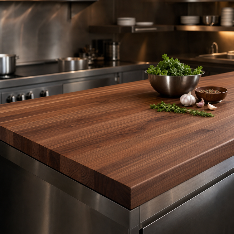 Product image #4 for John Boos Boos Block American Black Walnut Edge Grain Countertop, 132 x 25 x 1-1/2 Inch, Penetrating Oil Finish