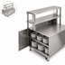 Thumbnail image #4 for Randell Modular Chef Service Counter Right Section with Plate Storage Cabinet, Double Overshelf, and Prewired 120V/208V Receptacles, 82-1/2 Inch