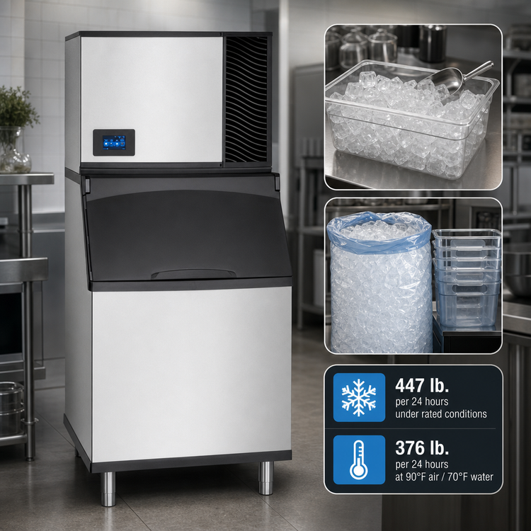 Product image #4 for True Ice Series 30-Inch Modular Half-Cube Ice Maker, Self-Contained Air-Cooled, 447 lb/Day
