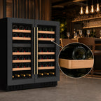 Thumbnail image #5 for Koolmore KM-CW46DZ-BPR 2-Section Dual-Zone Reach-In Wine Cooler with Glass Doors and Wooden Shelves