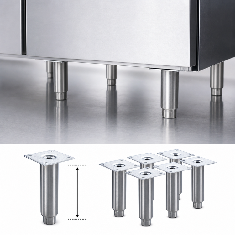 Product image #4 for Krowne 6-Inch Stainless Steel Leg Set for Back Bar Coolers