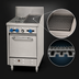 Thumbnail image #4 for Comstock-Castle F318-1RB 24-Inch Gas Range with 2 Open Burners, 12-Inch Char-Broiler and Space-Saver Oven