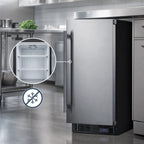 Thumbnail image #5 for Summit Commercial SCFF1533BSS 14.75-Inch Undercounter All-Freezer with Stainless Steel Door, Black Cabinet, Frost-Free