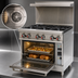 Thumbnail image #4 for Omcan 36-Inch Commercial Liquid Propane Range with 6 Open Burners and Convection Oven