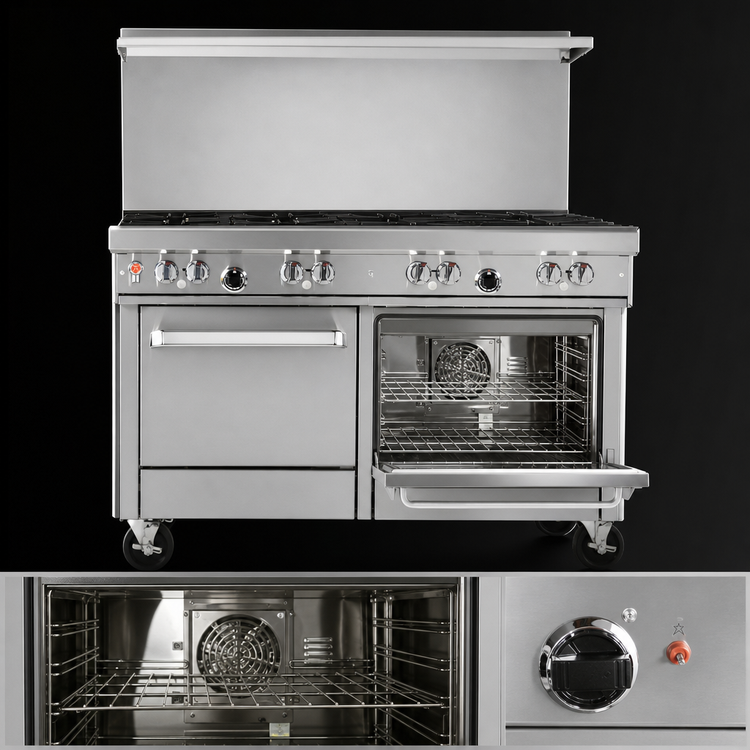 Product image #4 for Southbend Ultimate 48-Inch Gas Restaurant Range with 7 Top Burners, Convection Oven, and Cabinet Base