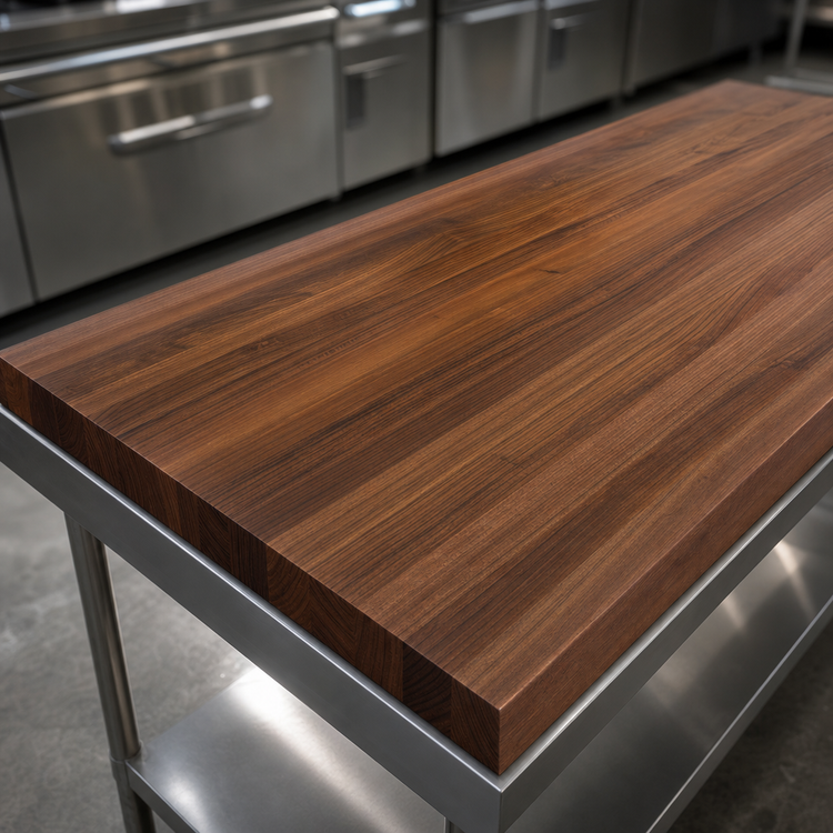 Product image #4 for John Boos Boos Block American Black Walnut Kitchen Countertop with Varnique Finish, 96 x 48 x 3 Inch